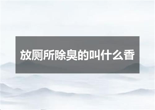 放厕所除臭的叫什么香