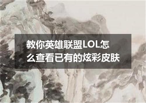 教你英雄联盟LOL怎么查看已有的炫彩皮肤