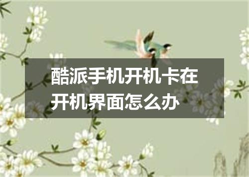 酷派手机开机卡在开机界面怎么办