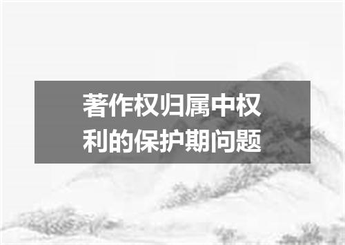 著作权归属中权利的保护期问题