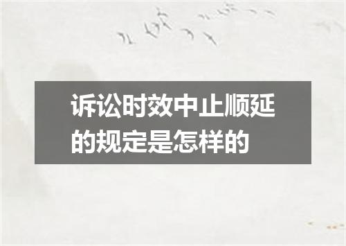 诉讼时效中止顺延的规定是怎样的