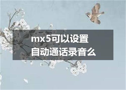 mx5可以设置自动通话录音么