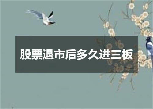 股票退市后多久进三板