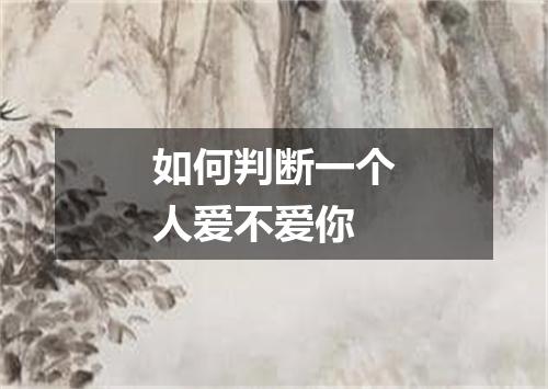 如何判断一个人爱不爱你