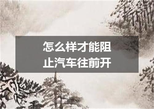 怎么样才能阻止汽车往前开