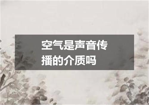 空气是声音传播的介质吗