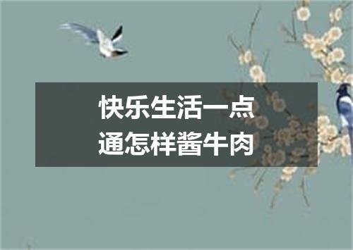 快乐生活一点通怎样酱牛肉