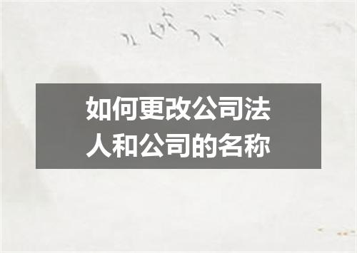 如何更改公司法人和公司的名称