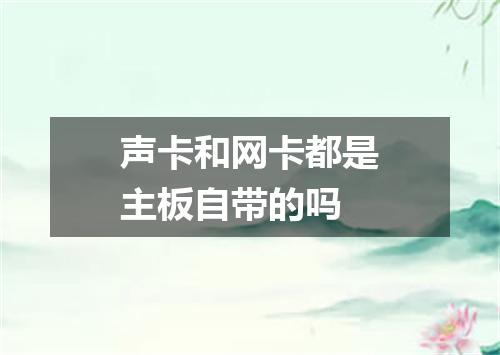 声卡和网卡都是主板自带的吗