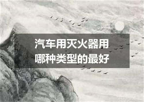 汽车用灭火器用哪种类型的最好