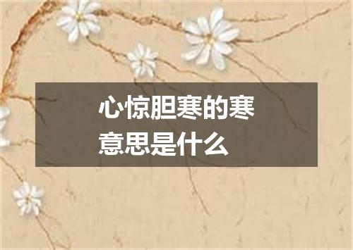 心惊胆寒的寒意思是什么