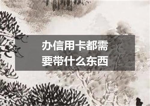 办信用卡都需要带什么东西