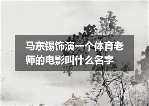 马东锡饰演一个体育老师的电影叫什么名字