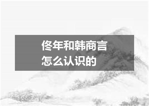 佟年和韩商言怎么认识的