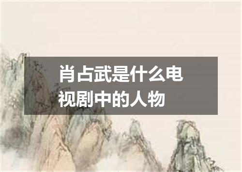 肖占武是什么电视剧中的人物