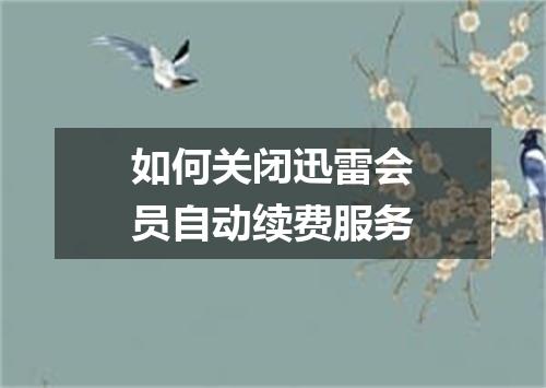 如何关闭迅雷会员自动续费服务