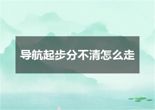 导航起步分不清怎么走