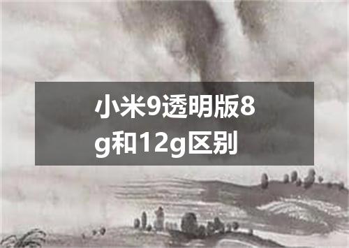 小米9透明版8g和12g区别