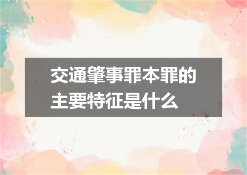 交通肇事罪本罪的主要特征是什么