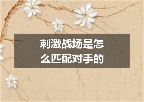 刺激战场是怎么匹配对手的