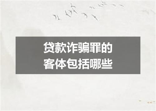 贷款诈骗罪的客体包括哪些
