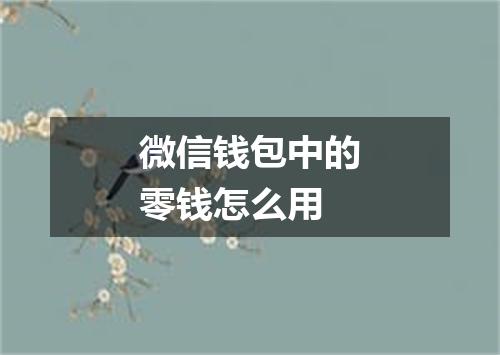 微信钱包中的零钱怎么用