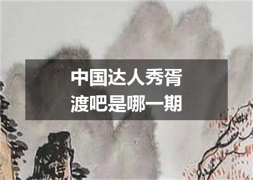 中国达人秀胥渡吧是哪一期