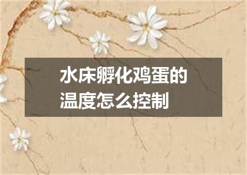 水床孵化鸡蛋的温度怎么控制
