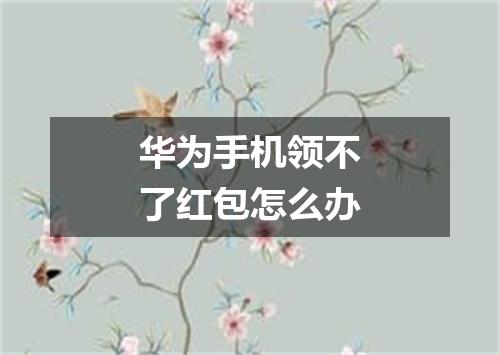 华为手机领不了红包怎么办