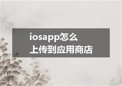 iosapp怎么上传到应用商店
