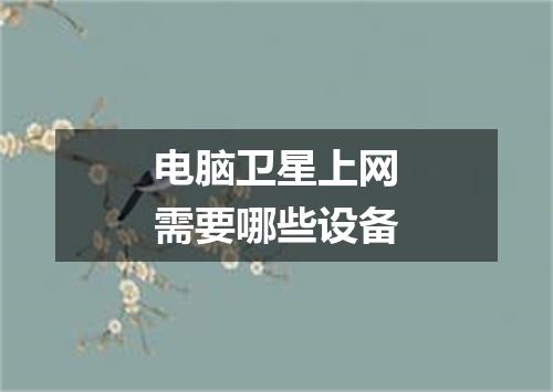 电脑卫星上网需要哪些设备