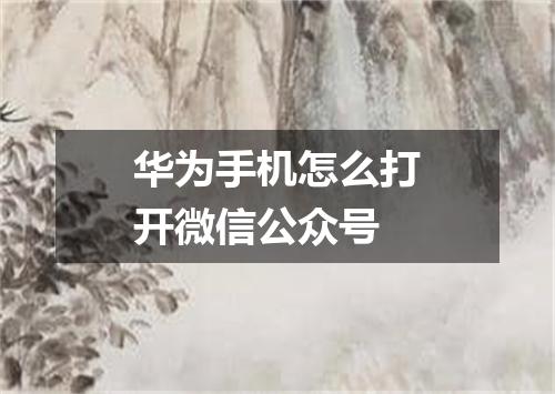 华为手机怎么打开微信公众号