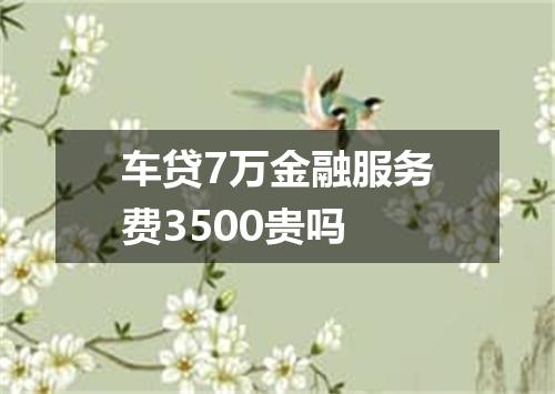 车贷7万金融服务费3500贵吗