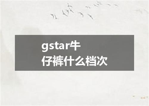 gstar牛仔裤什么档次