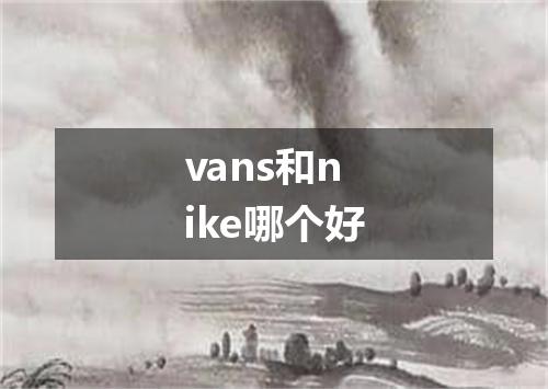vans和nike哪个好