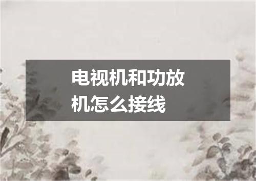 电视机和功放机怎么接线