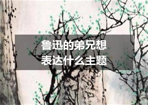 鲁迅的弟兄想表达什么主题