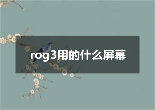 rog3用的什么屏幕