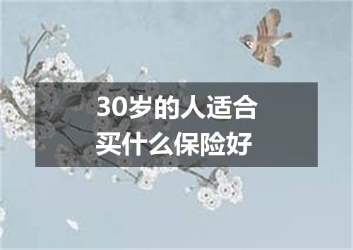 30岁的人适合买什么保险好