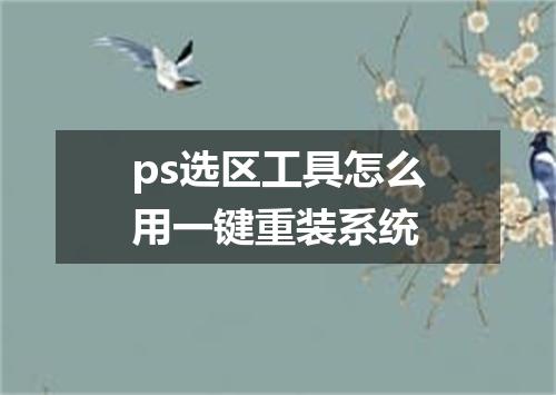ps选区工具怎么用一键重装系统