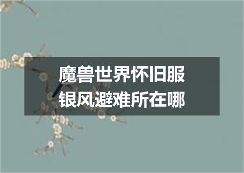 魔兽世界怀旧服银风避难所在哪