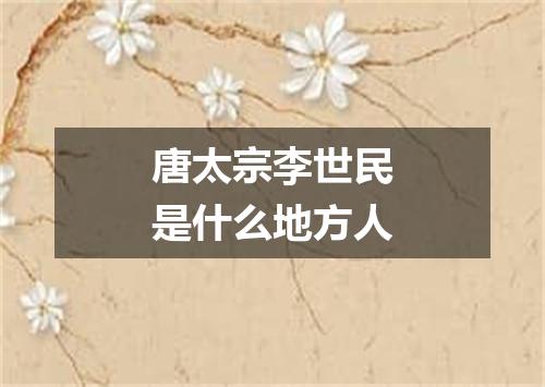 唐太宗李世民是什么地方人