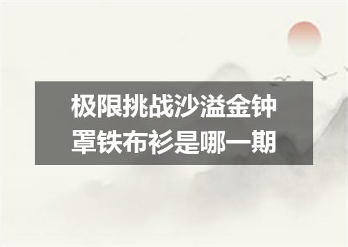 极限挑战沙溢金钟罩铁布衫是哪一期