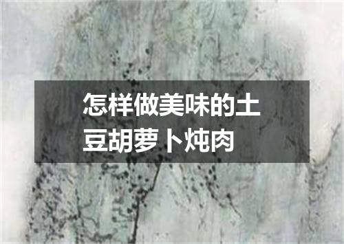 怎样做美味的土豆胡萝卜炖肉