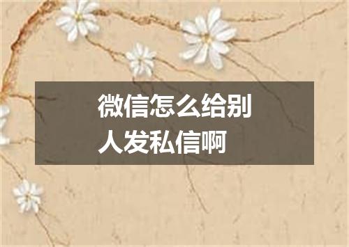 微信怎么给别人发私信啊