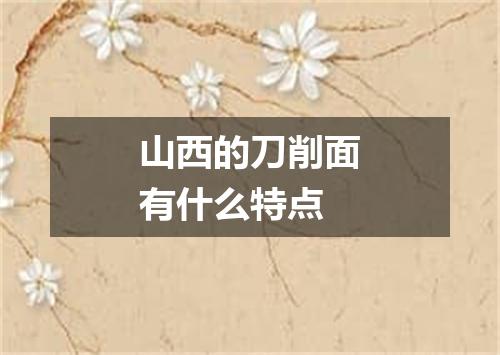 山西的刀削面有什么特点