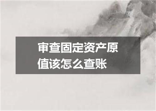 审查固定资产原值该怎么查账