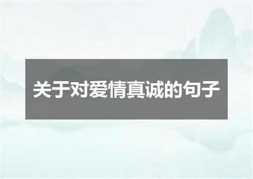 关于对爱情真诚的句子