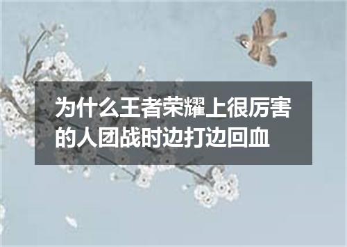 为什么王者荣耀上很厉害的人团战时边打边回血