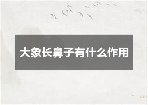 大象长鼻子有什么作用